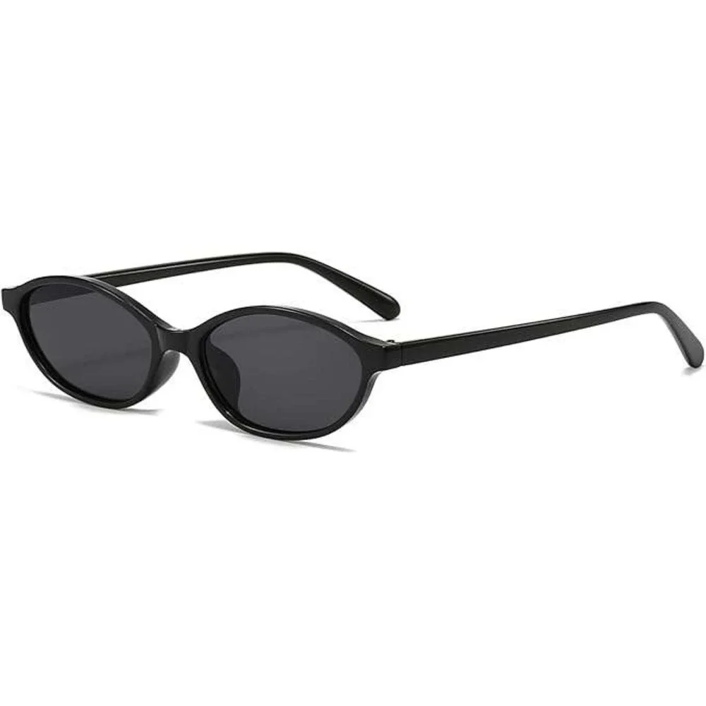 Mens Black Oval Sunglasses Retro Vintage Hippie Festival Shades Lentes Gafas New